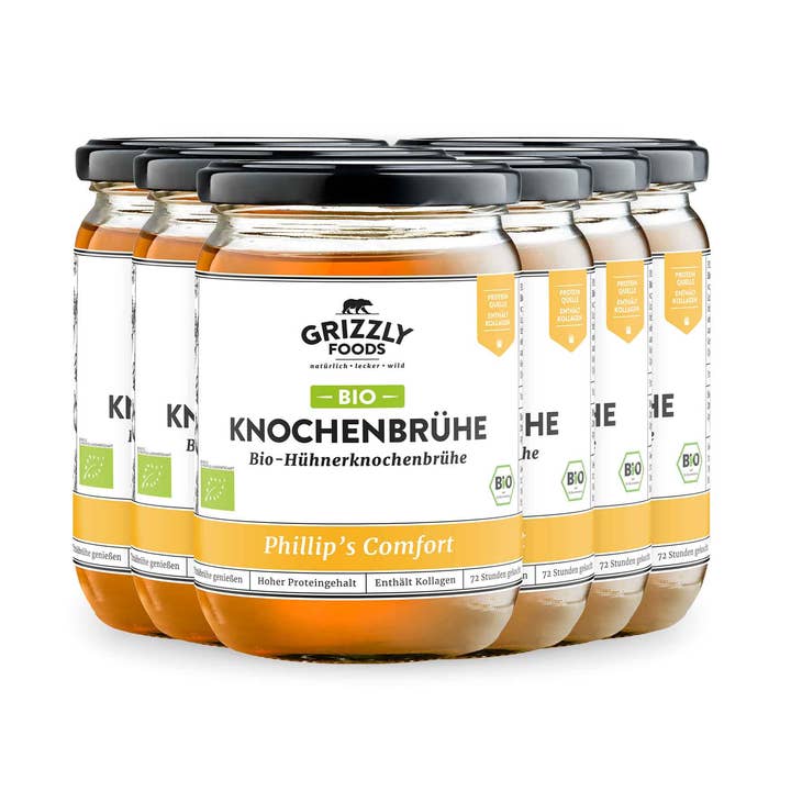 Organic chicken bone broth for wholesale by Grizzly Foods