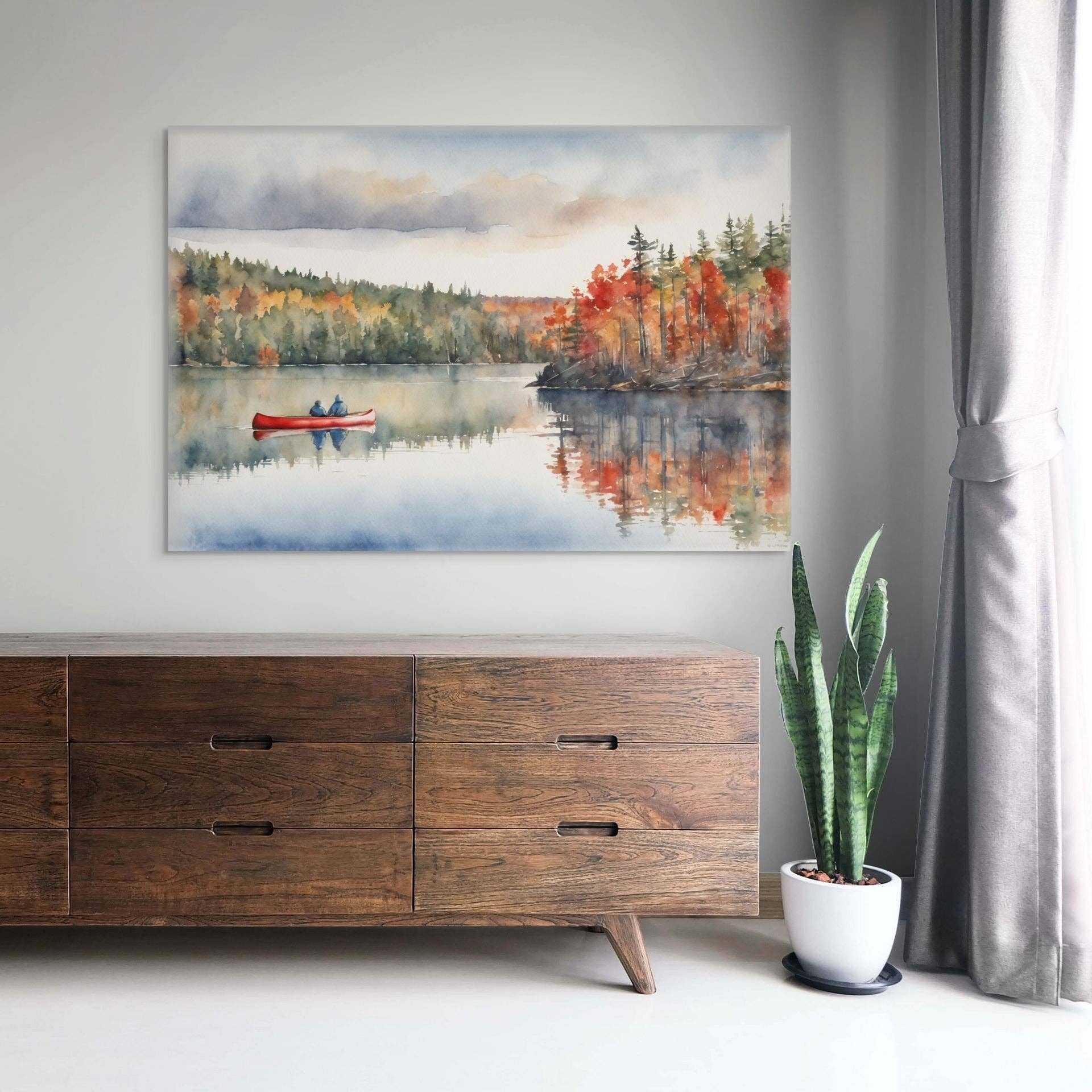 August Print Shop - Vente Affiche d'art - Père et fils en canoë1