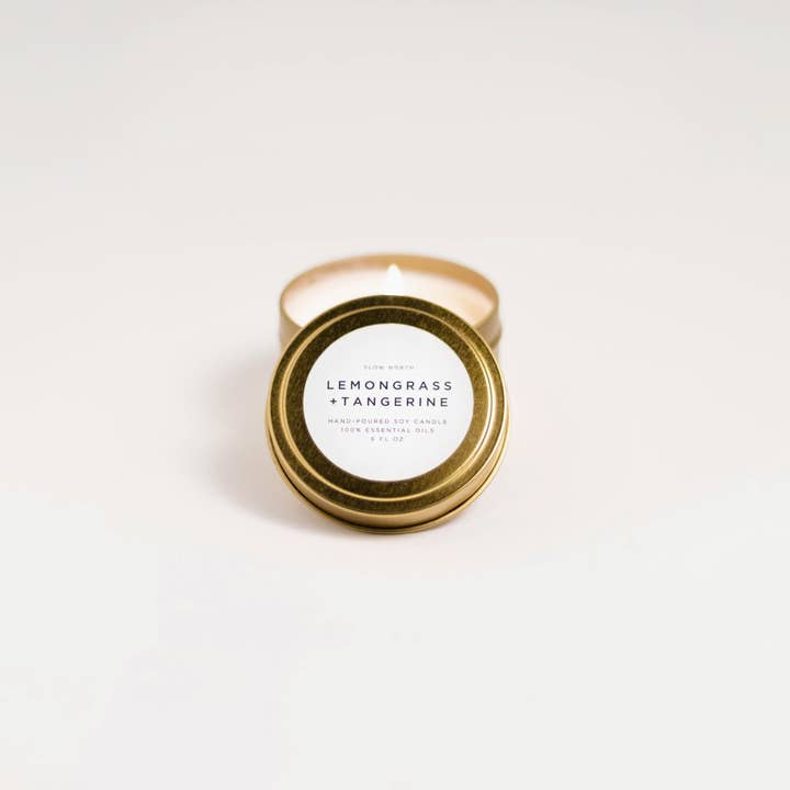 Travel Tin Candles | Lemongrass + Tangerine (6 Oz) for wholesale by Slow North