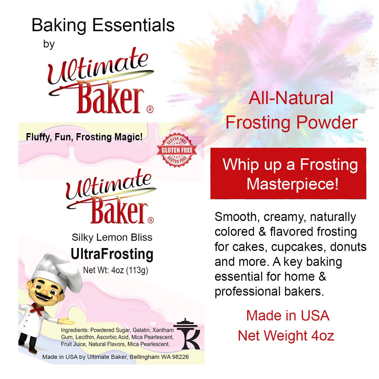Ultimate Baker - Wholesale Icing - Ultimate Baker UltraFrosting Lemon Bliss (1x4oz) 1