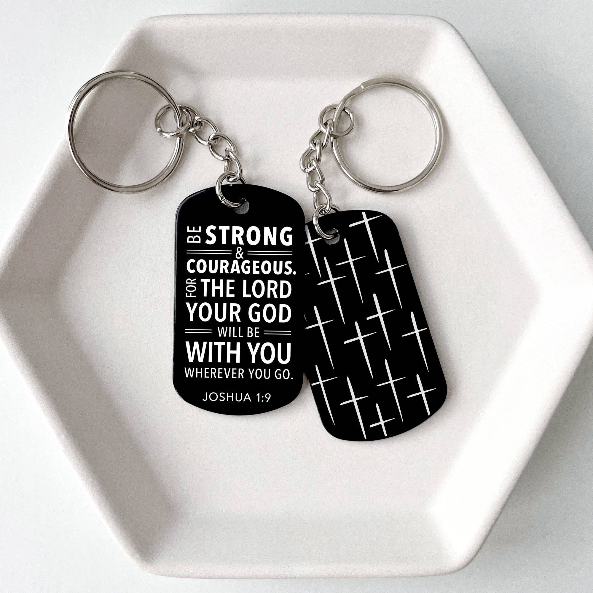 Inspired Indigo - Wholesale Keychain - Unisex - "Be Strong and Courageous" Joshua 1:9 Keychain3