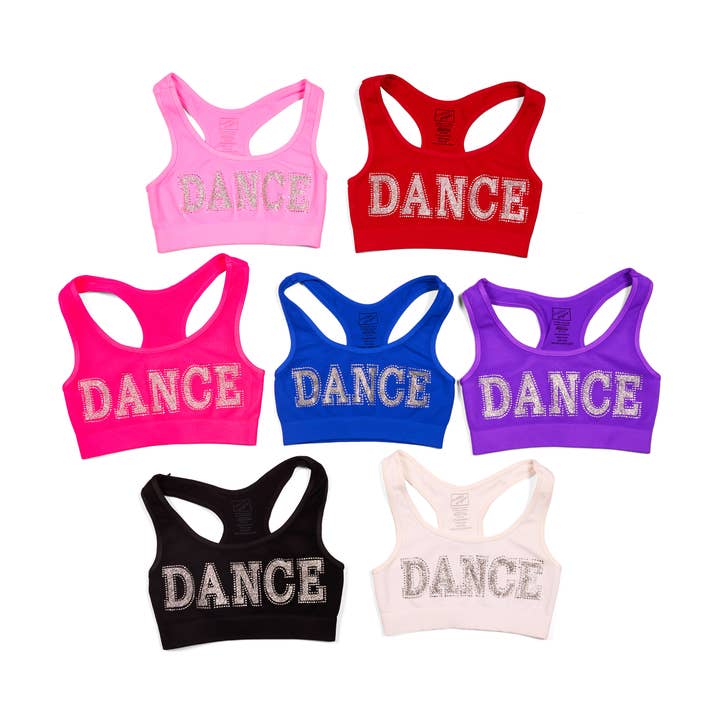 Soutien-gorge de sport avec ornements de danse fille Taille unique pour la vente par Malibu Sugar