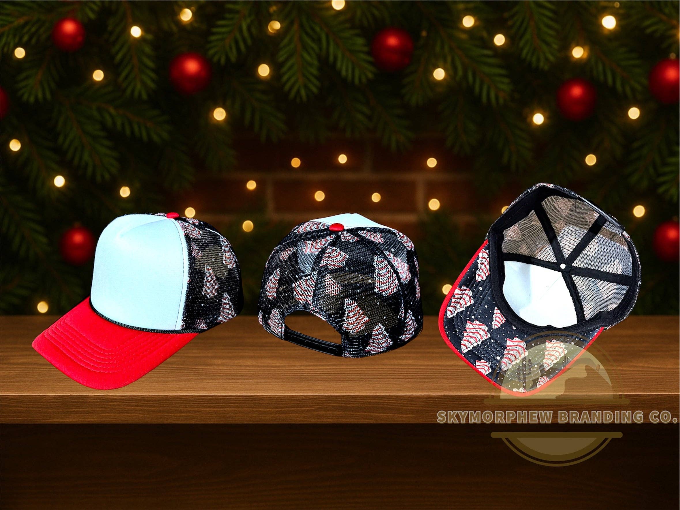 Skymorphew Branding Co - Wholesale Trucker Hat - Unisex - Christmas Cake Trucker Hat2