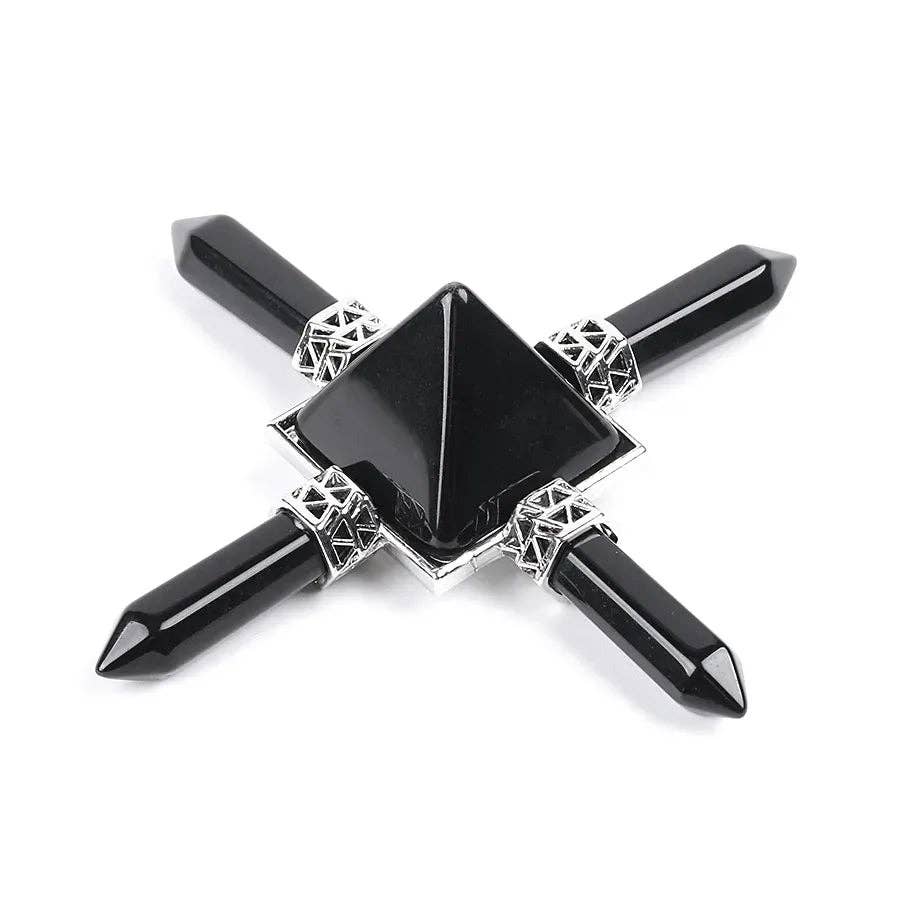 Souls of Energy LLC - Wholesale Spiritual Stone/Crystal - Healing Balance Pyramid Natural Gem Stone Energy Generator - Black