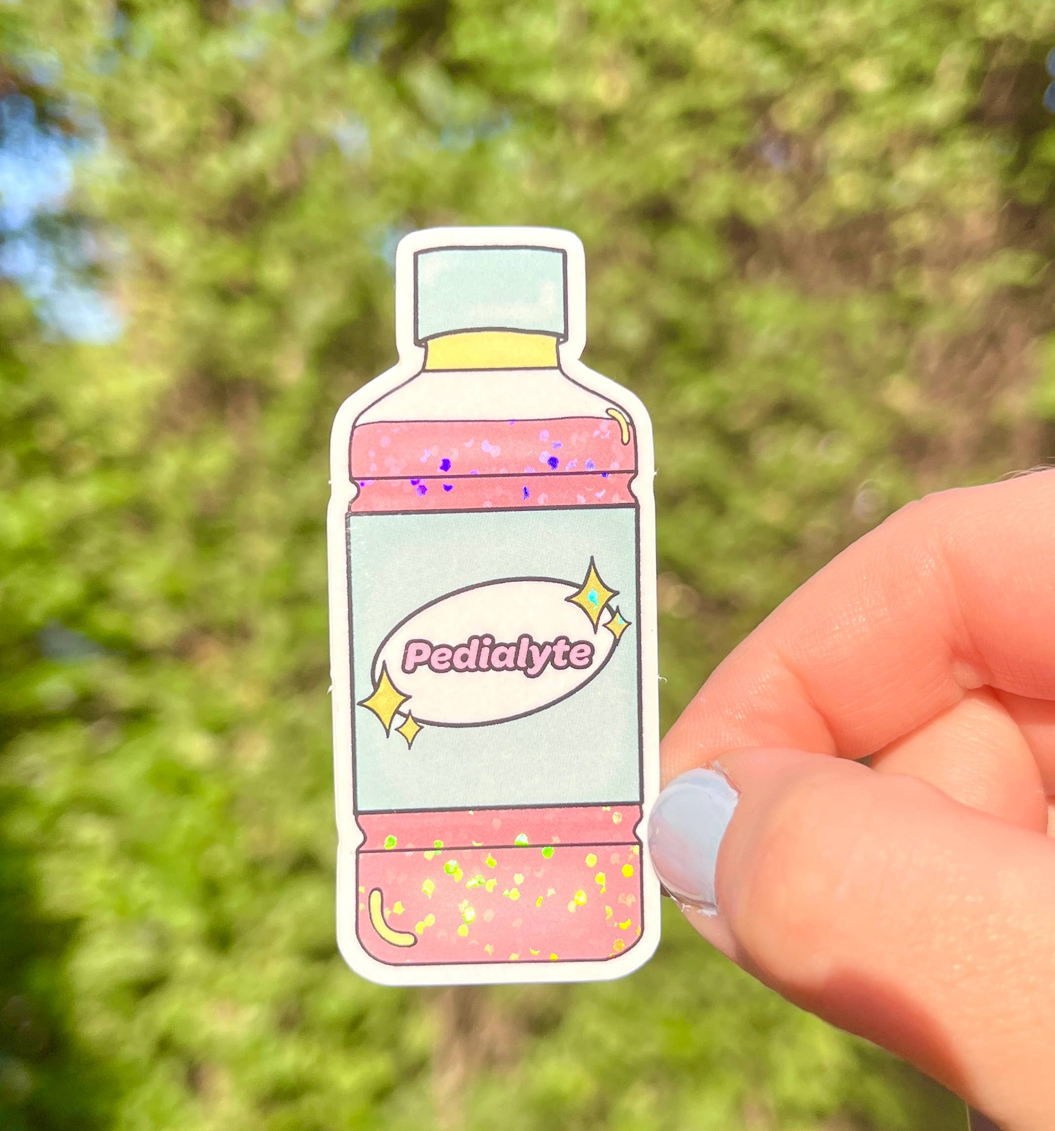 Salt Star Co. - Wholesale Sticker - Pedialyte Pastel Pink Glitter Sticker0