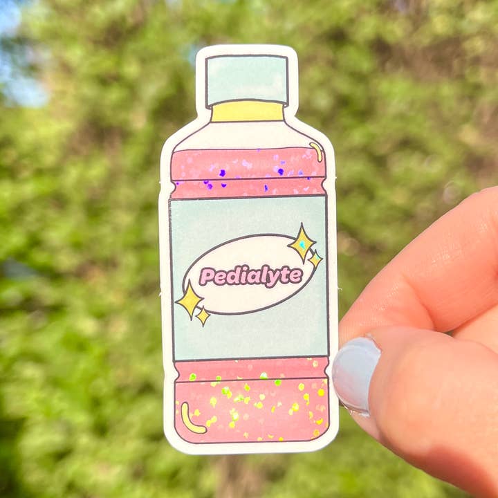 Salt Star Co. - Wholesale Sticker - Pedialyte Pastel Pink Glitter Sticker0