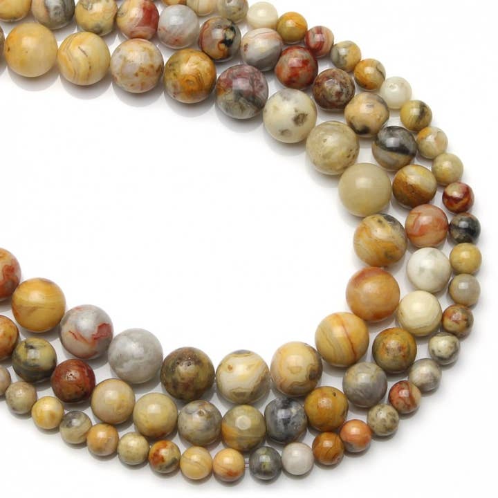 Contas de ágata crazy lace amarela por atacado de UniArt