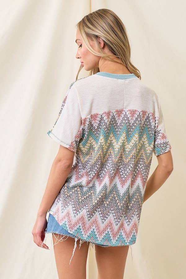 lovely melody - Wholesale T-Shirt - Women's - LMT3883-Lucianas aztect print top23