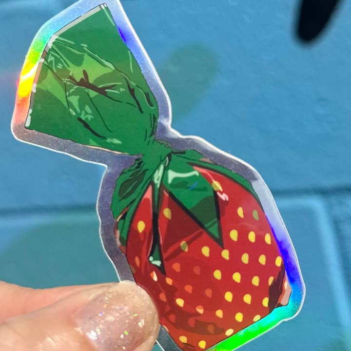 Hilarious Humanitarian - Wholesale Sticker - Strawberry Candy Holographic Sticker3
