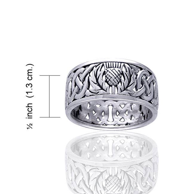Silver Insanity – Großhandel Ehering/Ring – Hochzeitsring aus Sterlingsilber mit schottischem Distel-Celtic-Knoten, 11 mm breit4