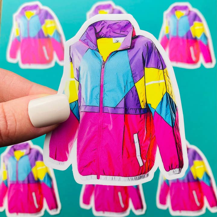 90s Windbreaker Sticker 1990 Fashion - Sticker for Nineties for wholesale by Otto's Grotto