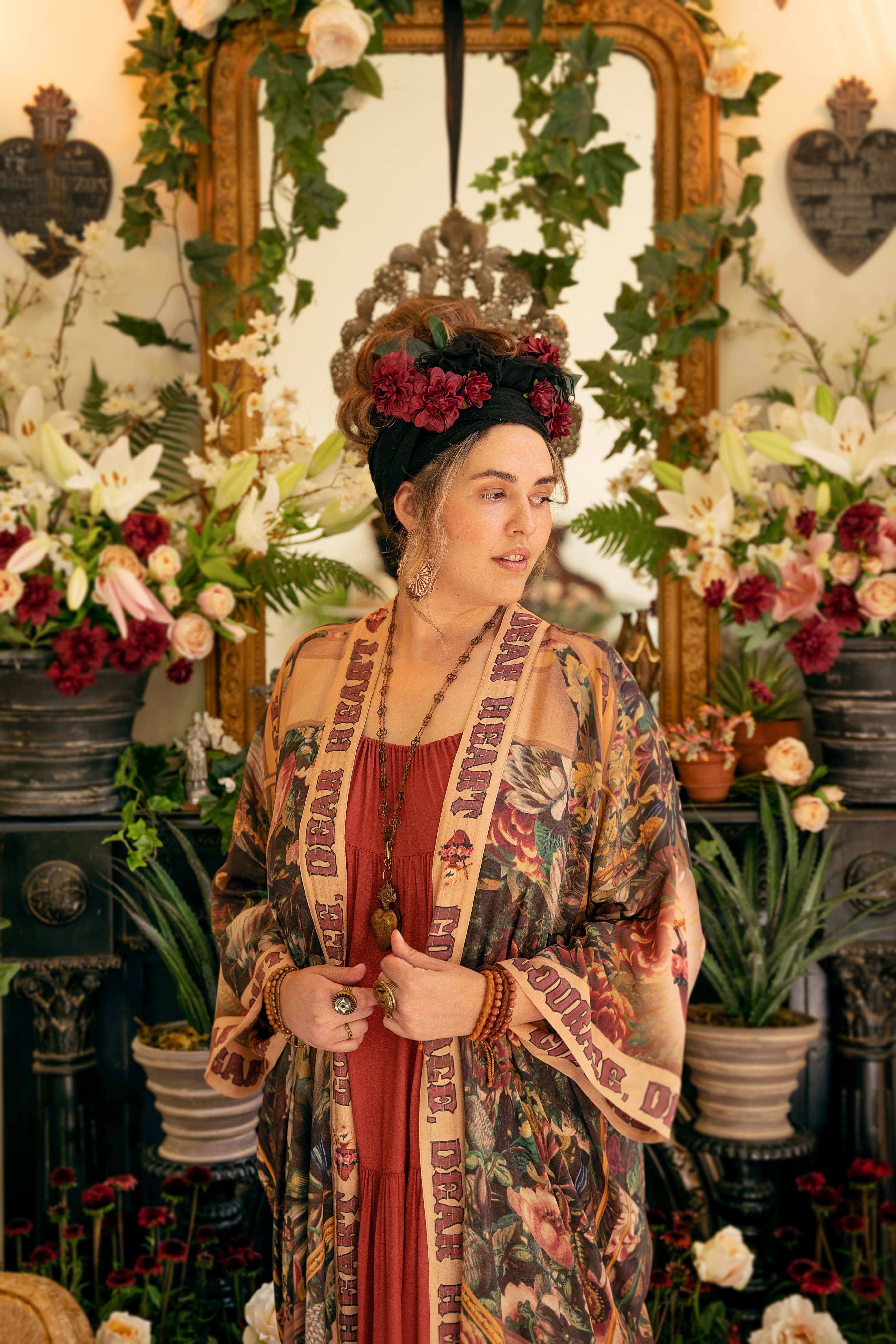 Market of Stars (USA) - Wholesale Kimono - Women's - Courage Dear Heart Opera Duster Kimono Robe w/ Sacred Heart13