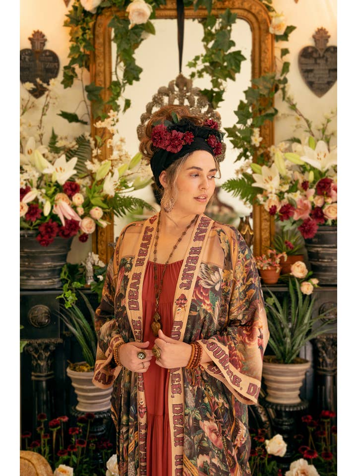 Market of Stars (USA) - Wholesale Kimono - Women's - Courage Dear Heart Opera Duster Kimono Robe w/ Sacred Heart13