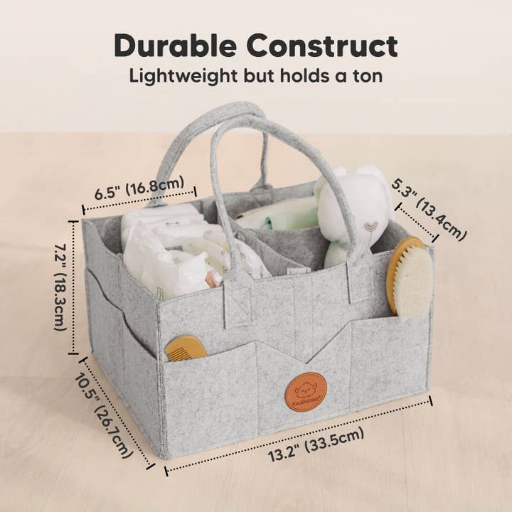 Classic Gray Original Baby Diaper Caddy Organizer for Nursery, Storage for wholesale on Faire