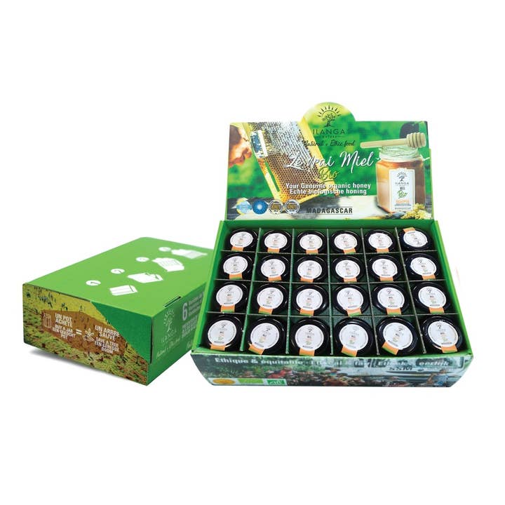 Assortment of 48 BIO honeys 25g for wholesale by Ilanga Nature