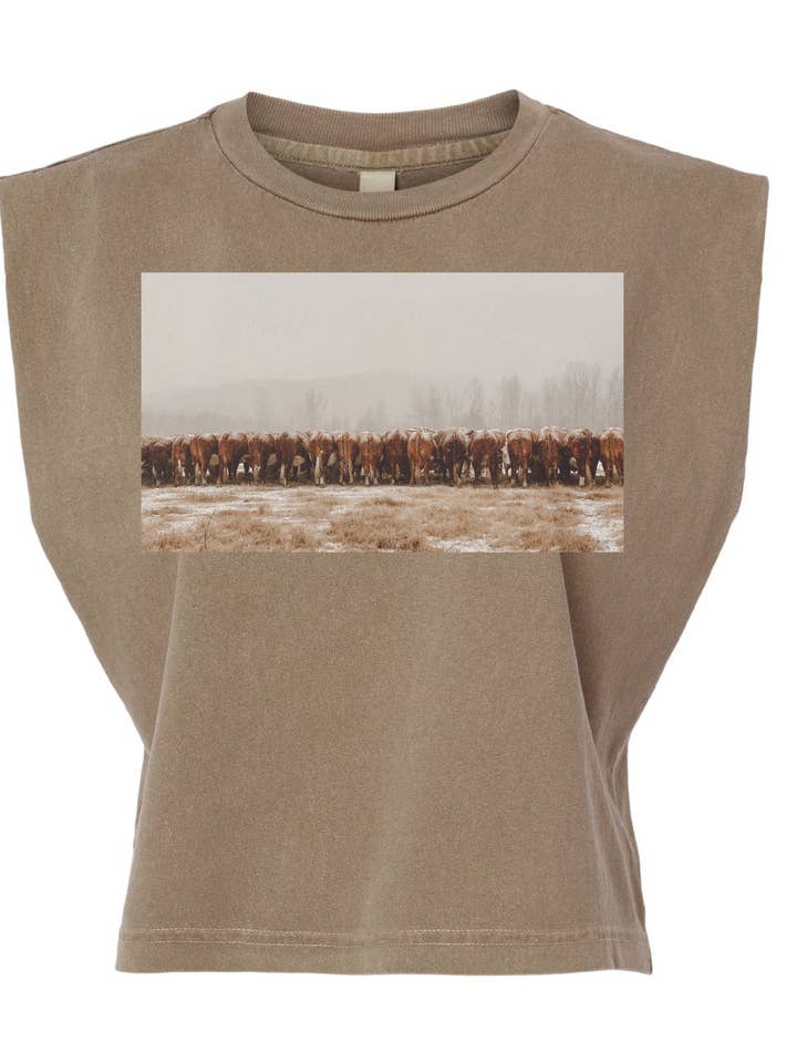 Snowin on the Herd Boxy Tank for wholesale by Hank & Scoot