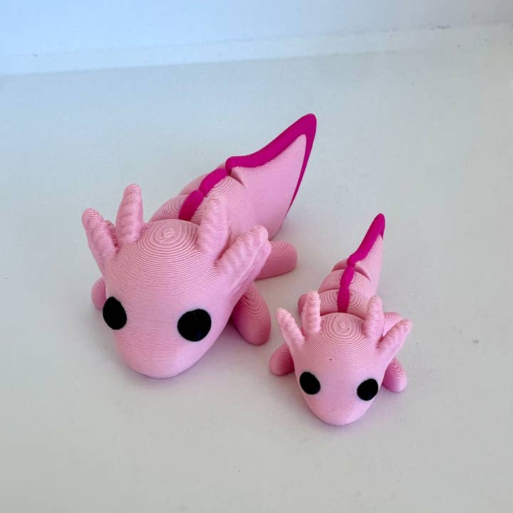 Ruby’s dragons – Engroshandel Fidget - Børn – 3D-printede bevægelige baby-axolotler2