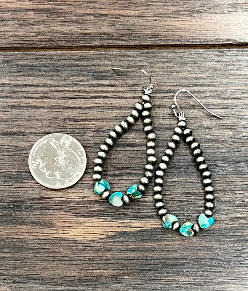 ISAC Trading Inc - Wholesale Dangle Earrings - 726193, Handmade Navajo Heart Gemstone Earrings 1