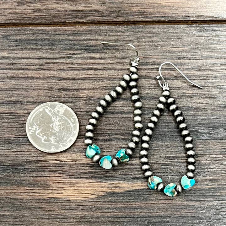 ISAC Trading Inc - Wholesale Dangle Earrings - 726193, Handmade Navajo Heart Gemstone Earrings 1