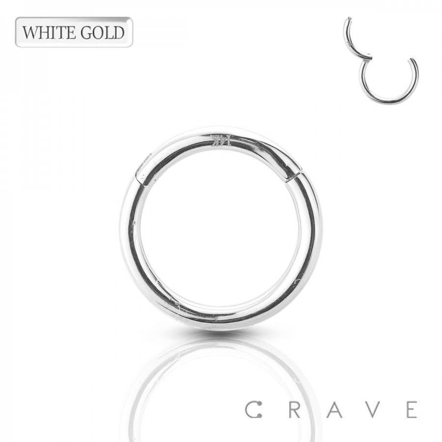 CRAVE - Vente Boucles d'oreille uniques - BAGUE SEGMENT À CHARNIÈRE EN OR 14 CARATS (SEPTUM, HÉLICE, TRAGUS, CAPTIF)0