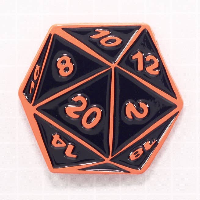 Lava Ball D20 Dice Pin - Twenty Sided D&D for wholesale by 1980who