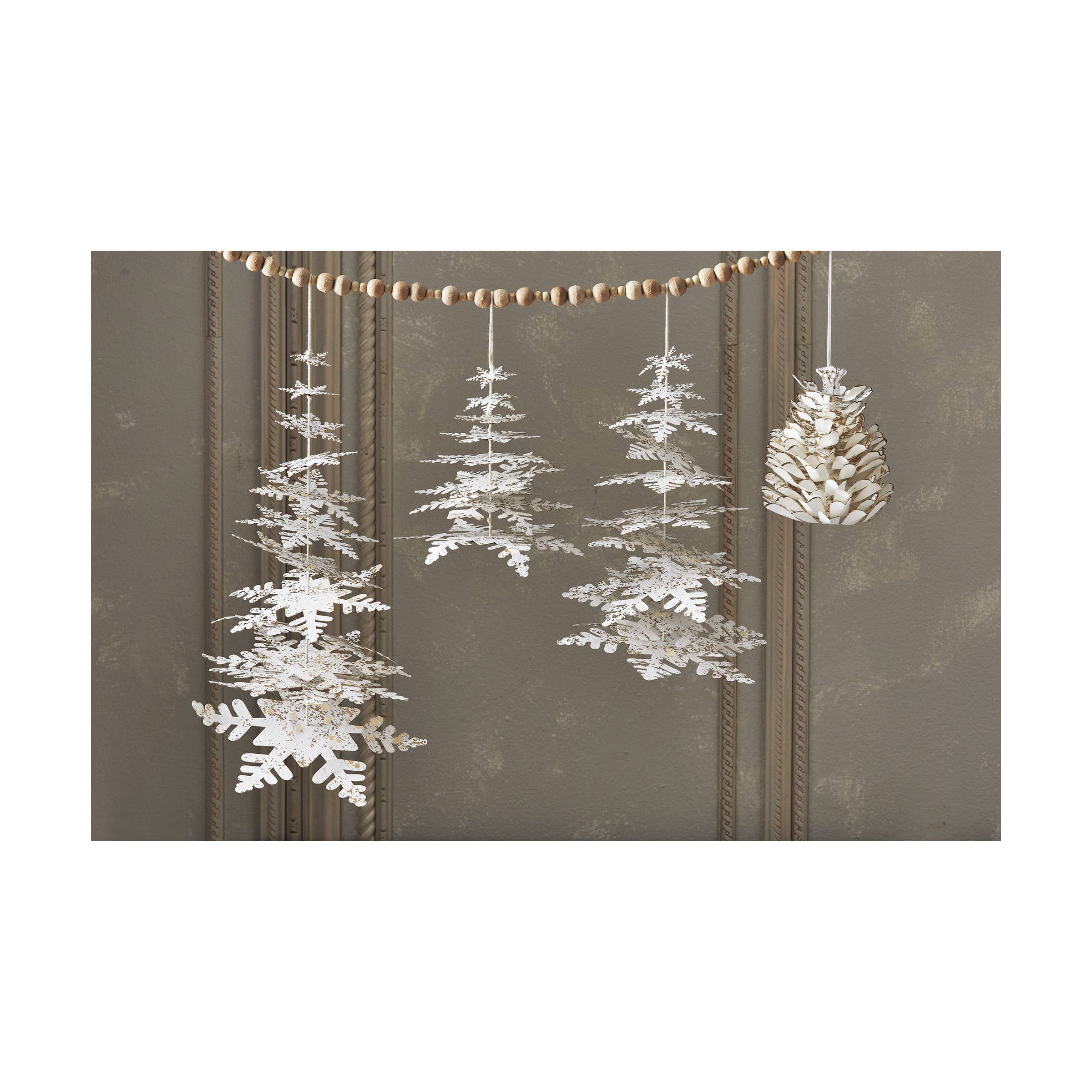 tag - Wholesale Ornament - Paper Pinecone Decor White Christmas1