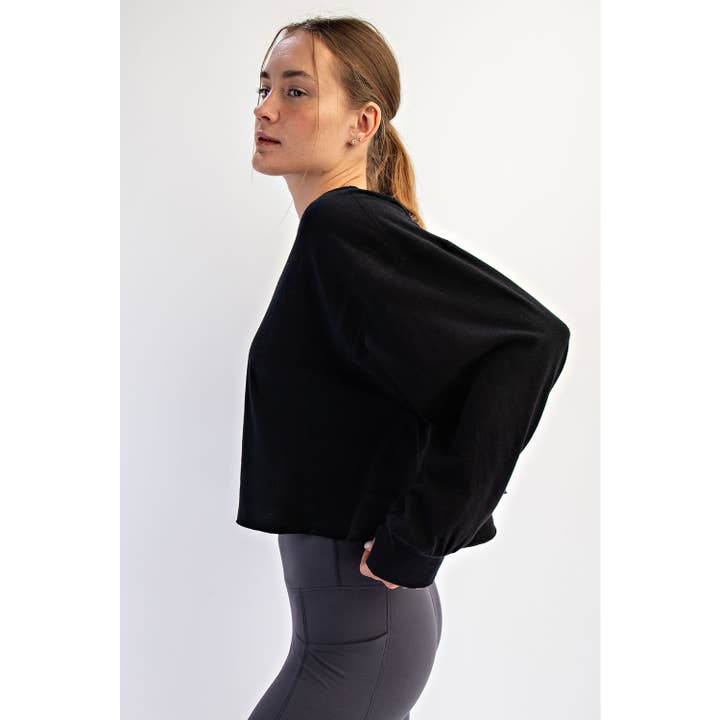 Rae Mode - Wholesale Lounge Top - Women's - COTTON SLUB OPEN BACK LONG SLEEVE TOP22