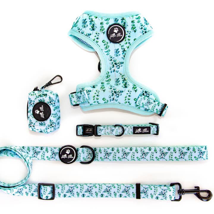 Adjustable Dog Harness: Eucalyptus for wholesale by Little Ellie Boutique