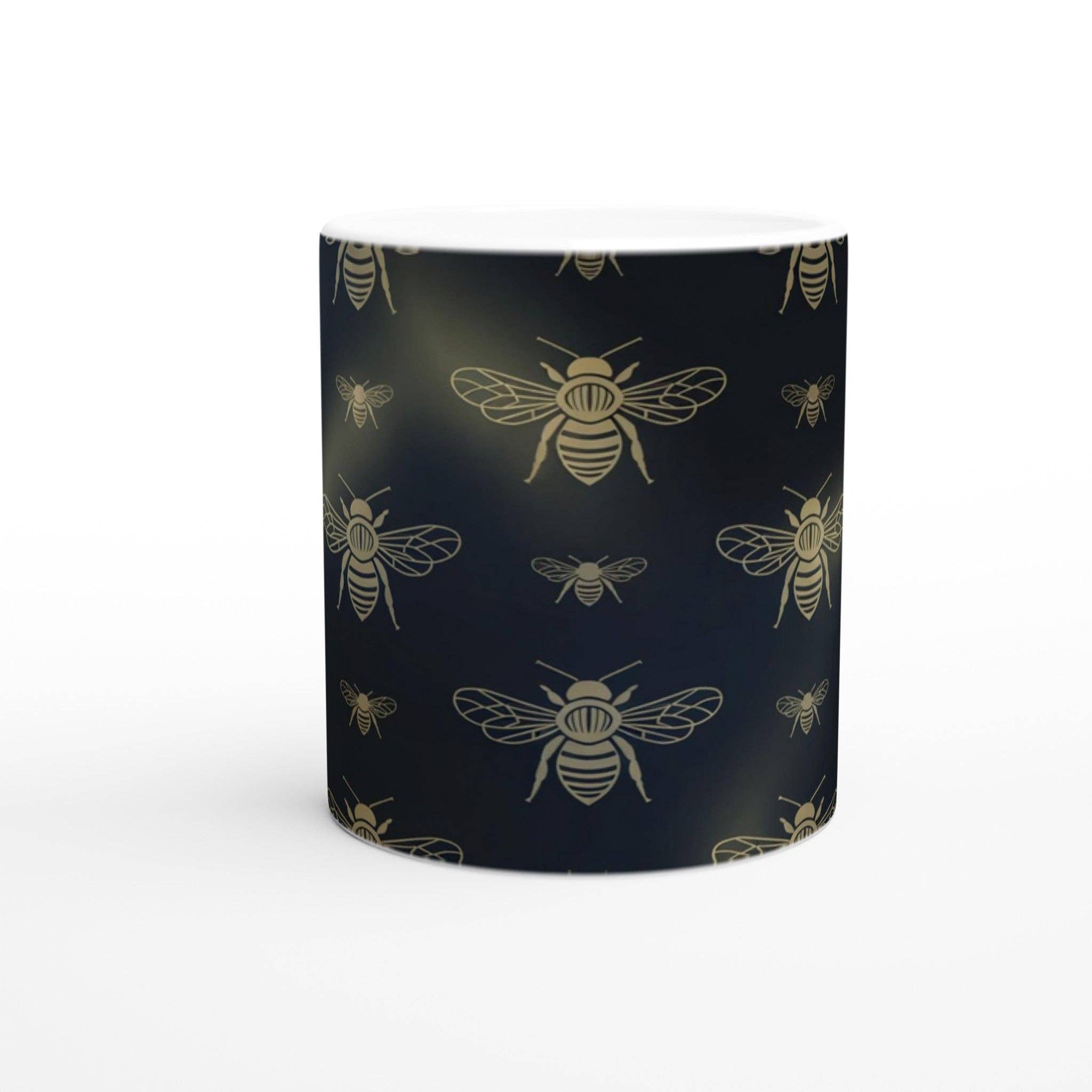 Aminelle & Willow - Wholesale Coffee Mug - Stylish Black Mug with Gold Bees - Elegant Ceramic Cup for Coffee and Tea2