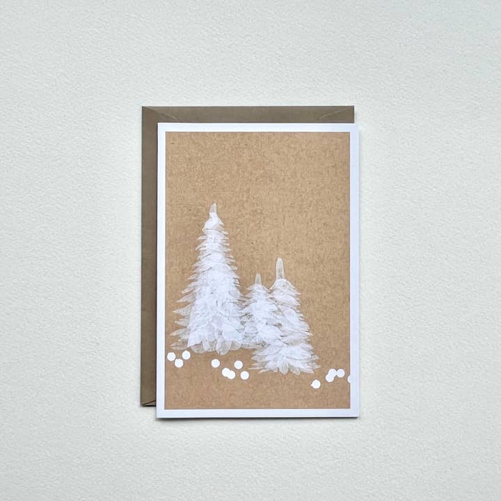 Klappkarte Tannenbäume für den Großhandel von Spitzenkunst