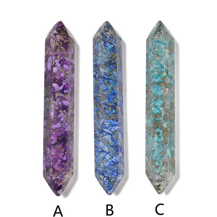 Punto Doppio Terminato in Pirite Africana Dimensione 15x100mm Venduto a Pezzo per la vendita all'ingrosso da parte di CRCBEADS