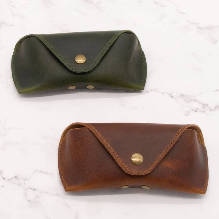 Leather Sunglass Case with Snap Closure for wholesale by Arbor Trading Post