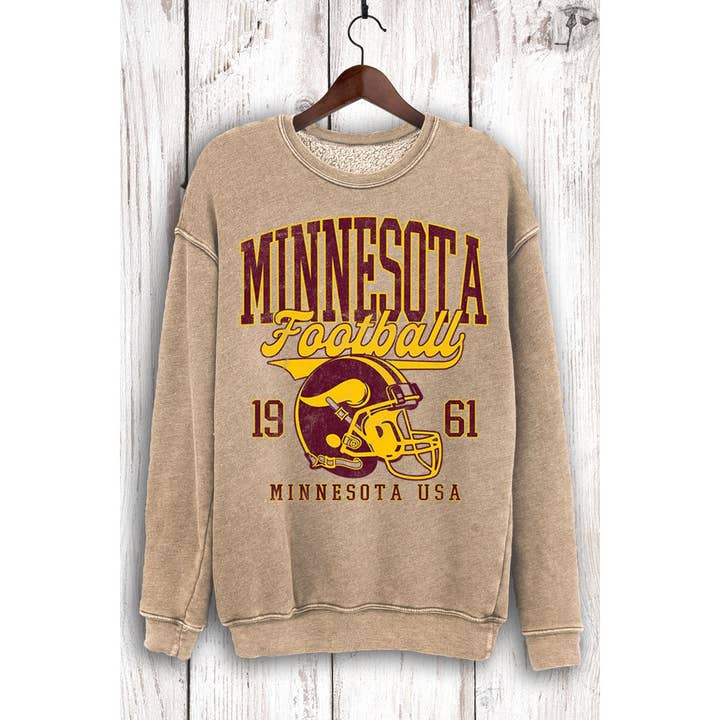 HRTandLUV - Wholesale Sweatshirt - Women's - MINNESOTA FOOTBALL MINERAL SWEATSHIRTS1