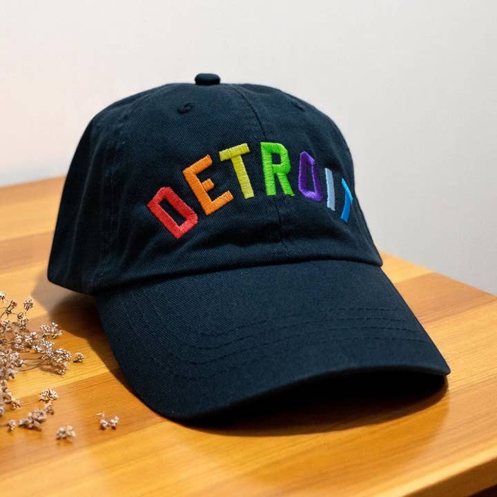 Hat - Detroit Bend Rainbow Unstructured-Black for wholesale by Detroit Shirt Co.