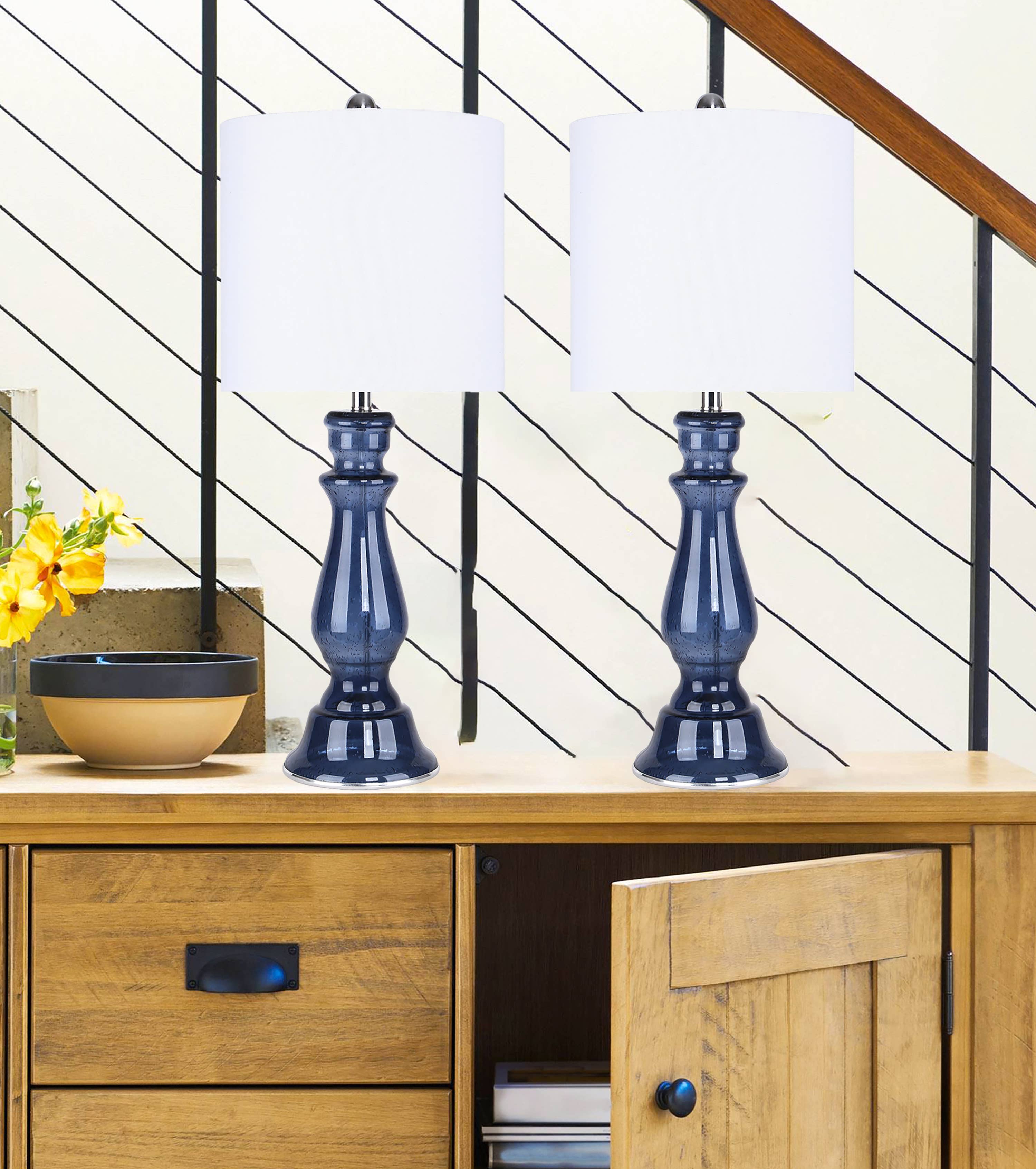 LumiSource and Grandview Gallery - Wholesale Accent/Desk Lamp - Bishop 25" Glass Table Lamp w/ Baluster-Inspired Body (2 PK)3