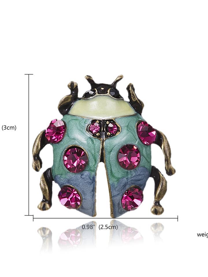 Alloy Rhinestone Ladybug Brooch PA3185 for wholesale by Ole