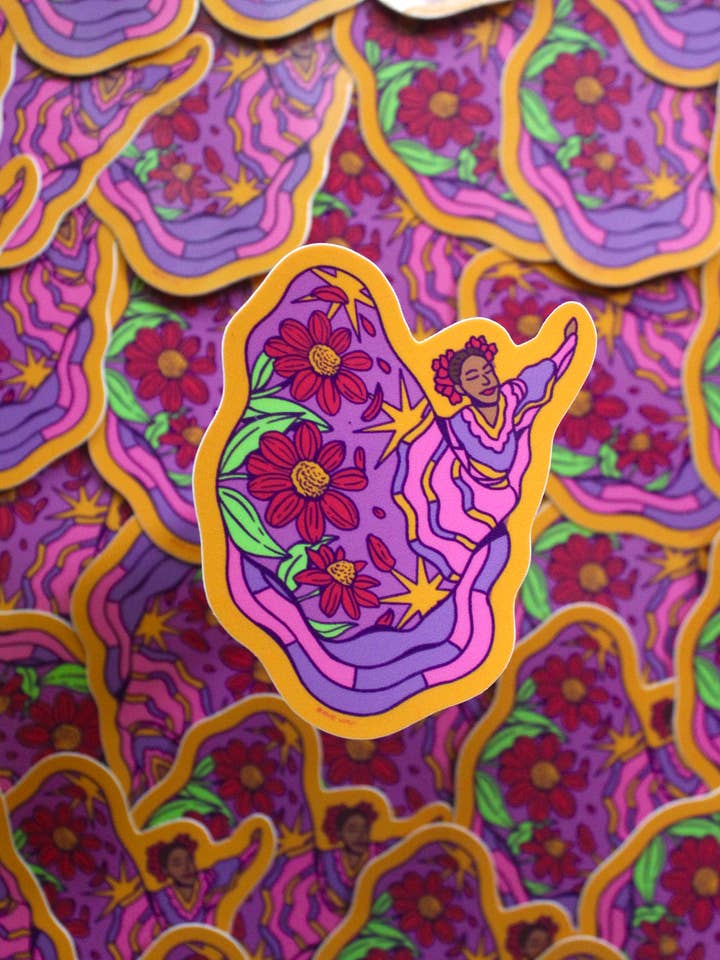 Mexican Sunflower Dancer Sticker for wholesale by YAMZ: World of Color