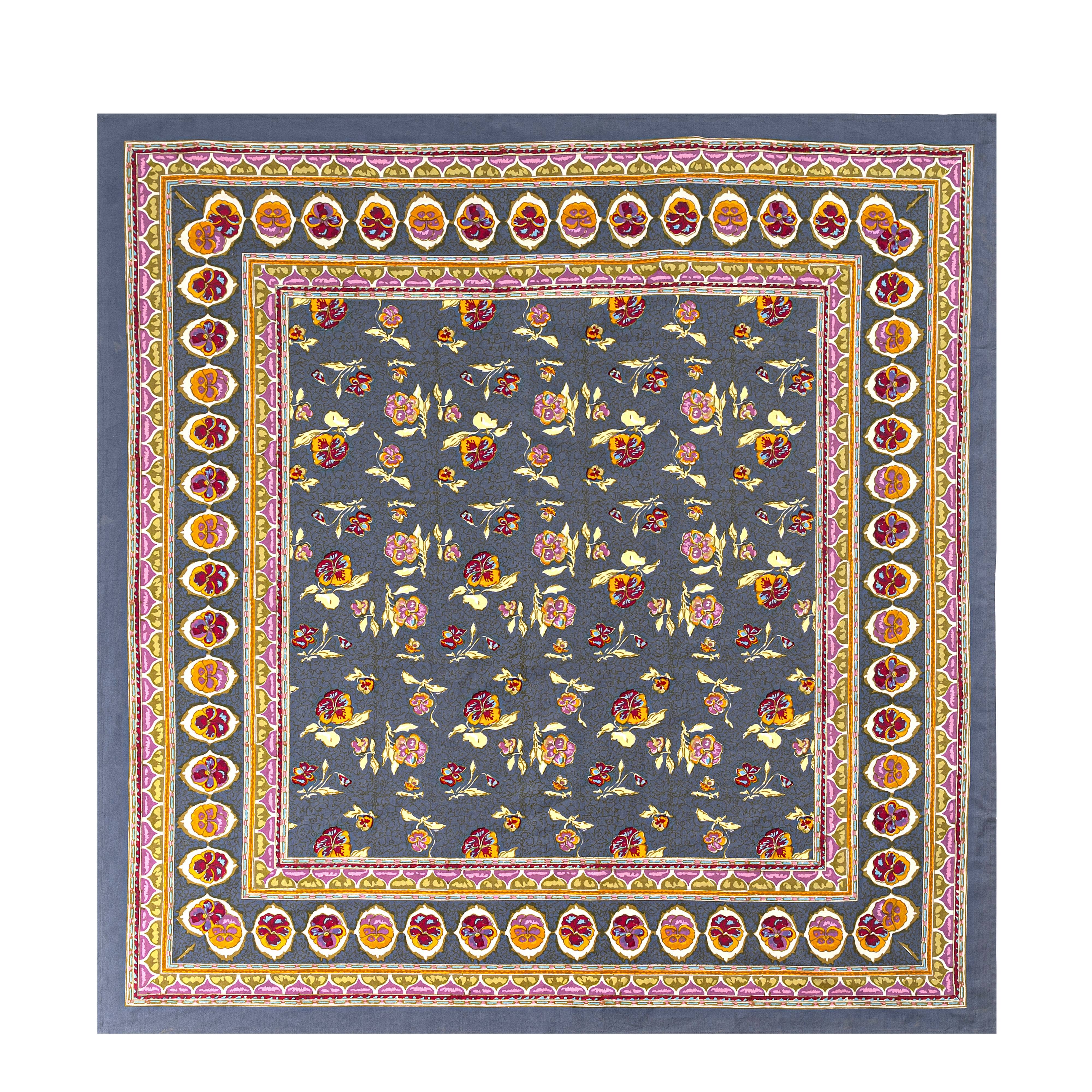 Couleur Nature - Wholesale Tablecloth - Pansy Red & Grey | French Tablecloths4