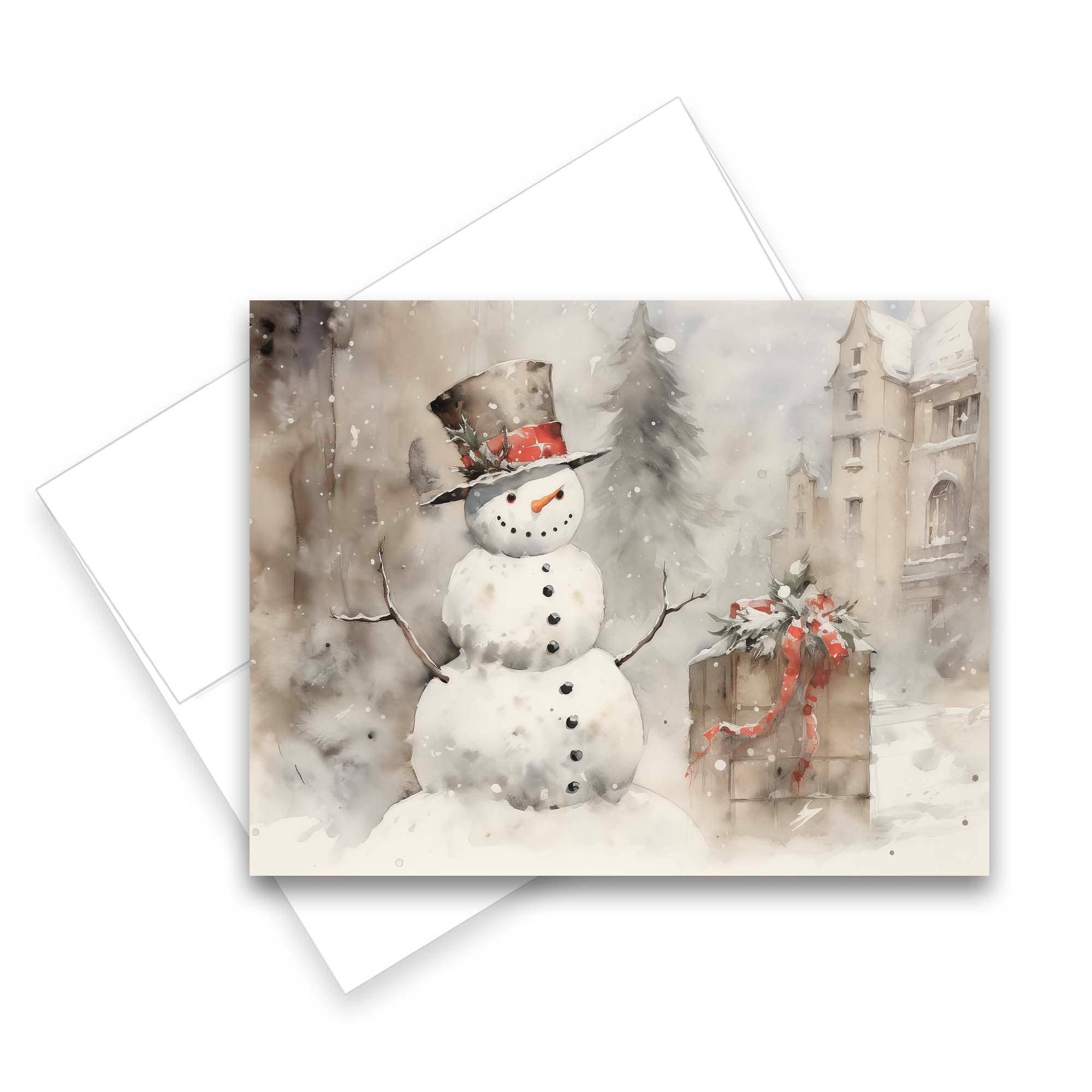 Aria Rae - Wholesale Christmas Card - Assorted Vintage Snowman Christmas Greeting Cards, Set of 63