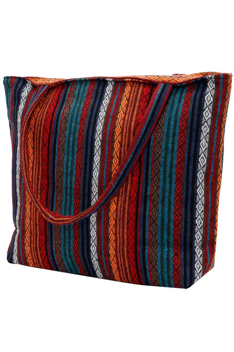 ASSORTED Navajo Baja Tribal Woven Canvas Tote Bag for wholesale on Faire2