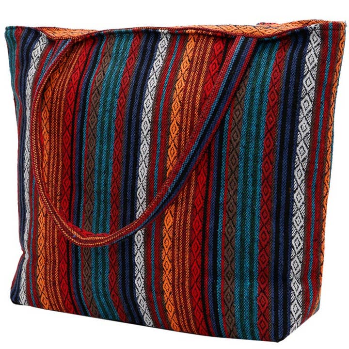 ASSORTED Navajo Baja Tribal Woven Canvas Tote Bag for wholesale on Faire2