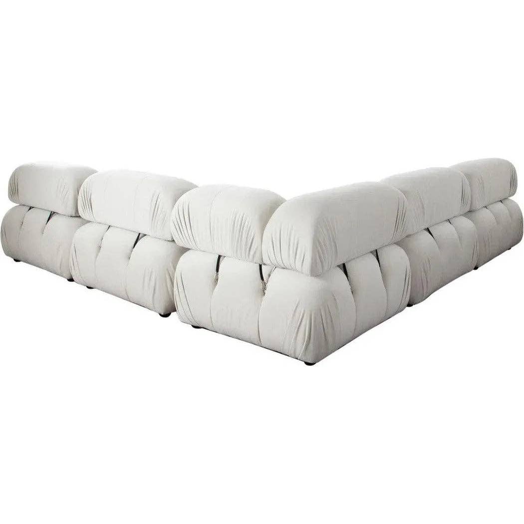 LOOMLAN - Wholesale Sofa - Paloma 5PC Corner Sectional Light Cream Velvet2