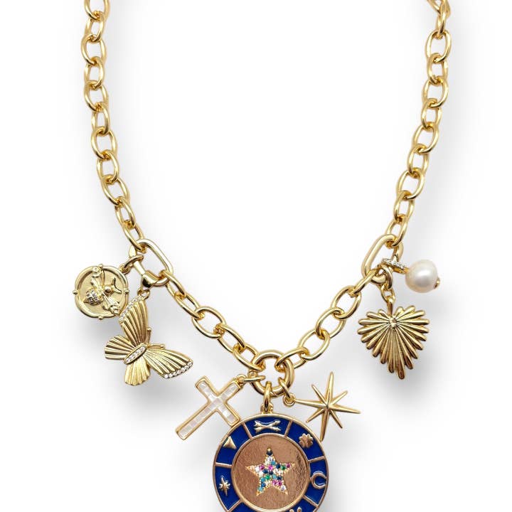 Shiver + Duke - Wholesale Pendant/Charm Necklace - Trio Interchangeable Charm Necklace