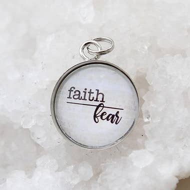 Faith Over Fear Bubble Charm for wholesale by Jennifer Dahl Designs LLC
