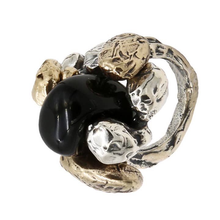 Mandile Gioielli - Wholesale Cocktail/Statement Ring - Silver and bronze ring with semiprecious stone (AR165)11
