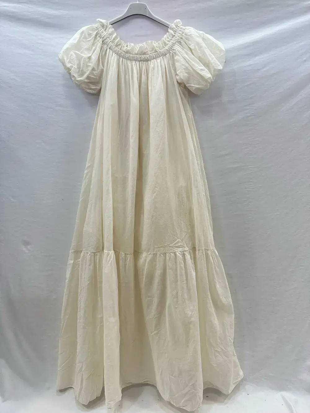 Mimi & Gogo - Wholesale Jurk - Dames - Lange Jurk van Katoenen Voile met Volants @27043_RLDouble0