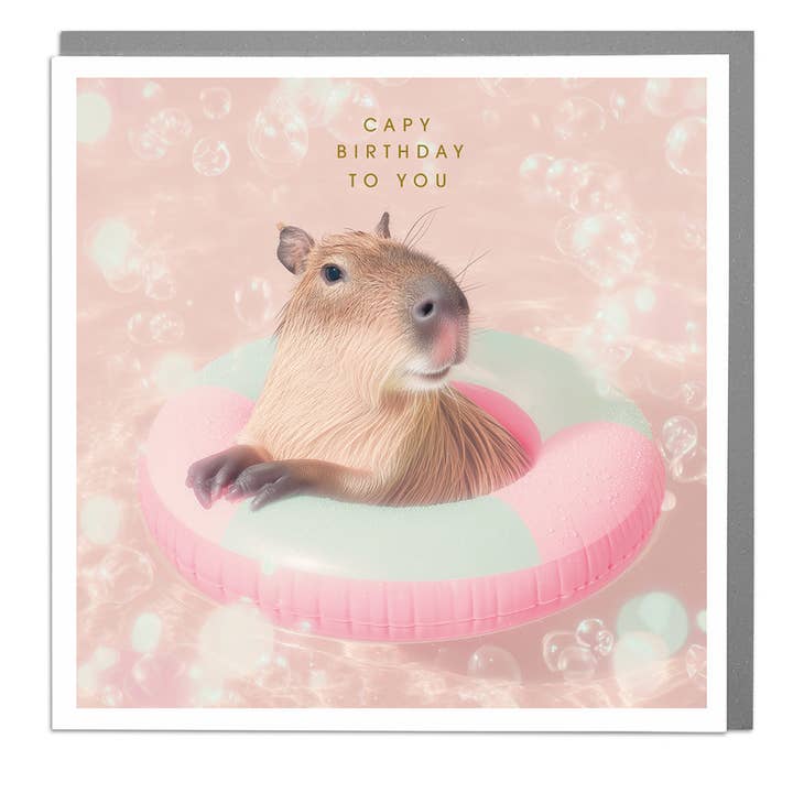 Capybara Birthday Card by Lola Design for wholesale by Lola Design Ltd