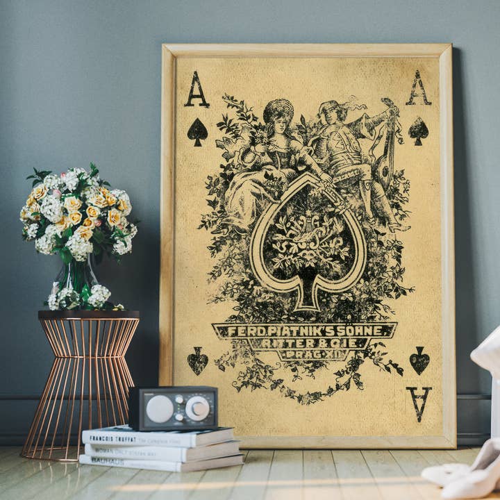 Ink & Drop – wholesale Art print – Vintage Playing Card Print - Ace of Spades3