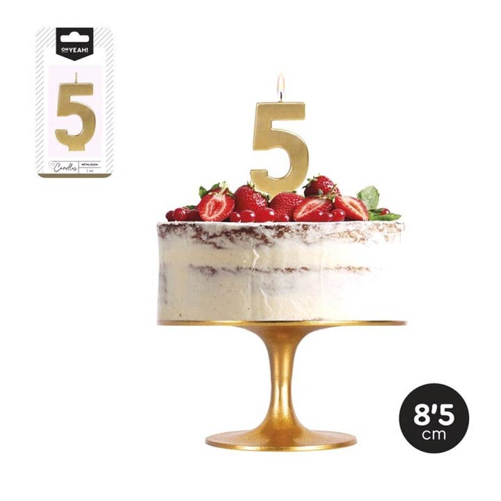 Mis Globos - Wholesale Cake Candle - Gold Metallic Number Candle9