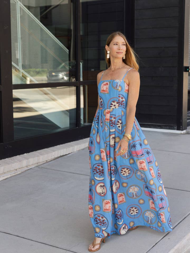 DE FREYA JURK IN RESORT BLAUW voor wholesale door Modafleur